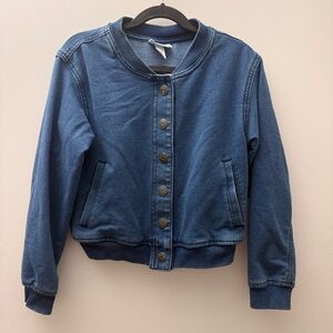 Cat & Jack Denim Knit Bomber Jacket